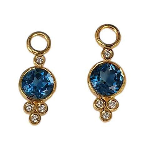 14K Gold Blue Topaz & Diamond Charms - M9590-Marika-Renee Taylor Gallery