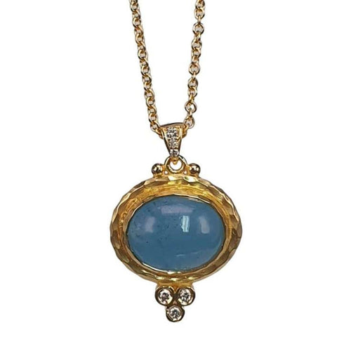14K Gold, Aquamarine & Diamond Pendant Necklace - M9624-Marika-Renee Taylor Gallery