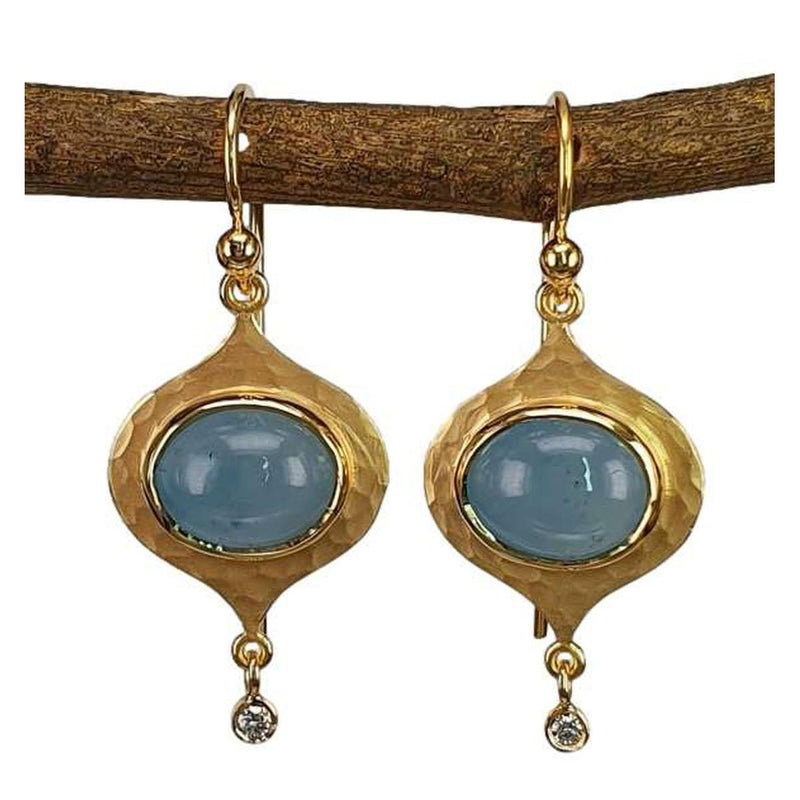 14K Gold, Aquamarine & Diamond Drop Earrings - M9668-Marika-Renee Taylor Gallery