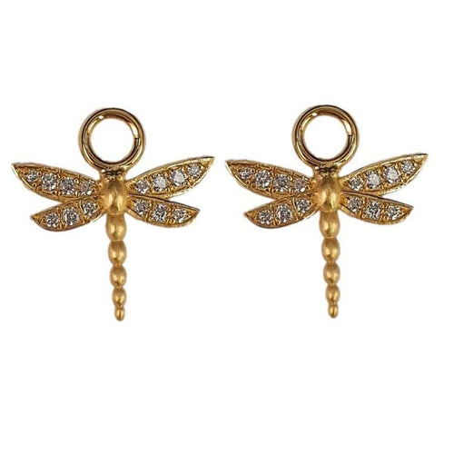 14K Gold Dragonfly Charm with Pavé Diamonds - M9726-Marika-Renee Taylor Gallery
