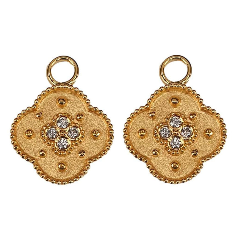 14K Yellow Gold Quatrefoil Diamond Earring Charms - M9734-Marika-Renee Taylor Gallery