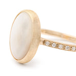 18K Siviglia Mother of Pearl & Diamond Ring - AB610-B MPW Y 02-Marco Bicego-Renee Taylor Gallery