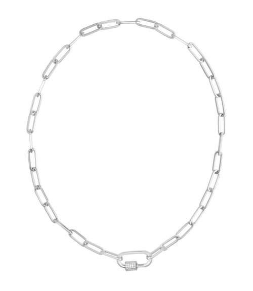 Silver White CZ Carabiner Necklace-Royal Chain-Renee Taylor Gallery