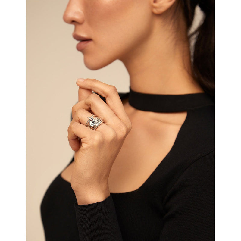 Prisoner Sterling Silver Plated Ring - ANI0057MET-UNO de 50-Renee Taylor Gallery