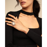 A Pearl of Wisdom Sterling Silver Plated Ring - ANI0390BPLMTL-UNO de 50-Renee Taylor Gallery