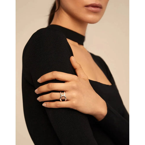 Shortcut Sterling Silver Sterling Silver Plated Ring - ANI0627MTL-UNO de 50-Renee Taylor Gallery
