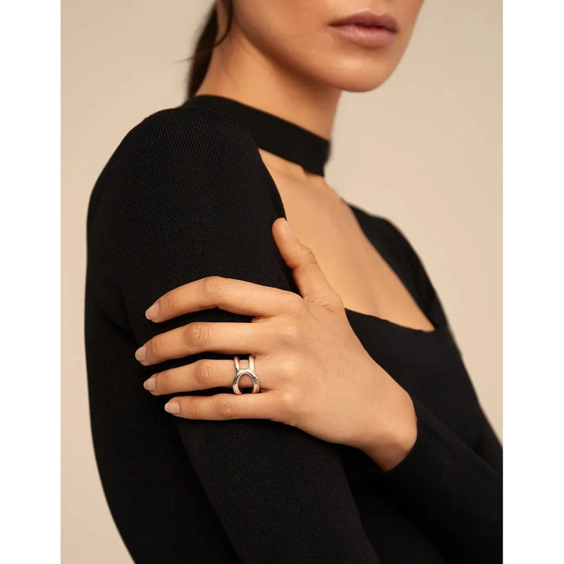 Shortcut Sterling Silver Sterling Silver Plated Ring - ANI0627MTL-UNO de 50-Renee Taylor Gallery