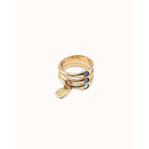 Happy Blue 18K Gold Plated Ring - ANI0678AZUORO-UNO de 50-Renee Taylor Gallery