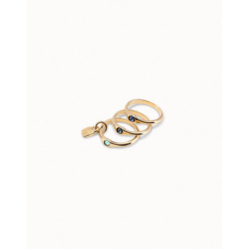 Happy Blue 18K Gold Plated Ring - ANI0678AZUORO-UNO de 50-Renee Taylor Gallery
