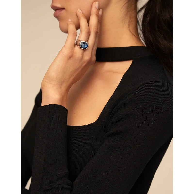 Light It Up Sterling Silver Plated Ring - ANI0681AZUMTL-UNO de 50-Renee Taylor Gallery