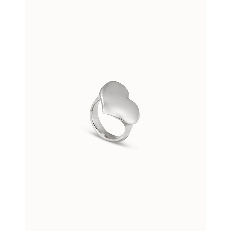 Sterling Silver-Plated Large Heart Shaped Ring - ANI0700MTL00018-Uno de 50-Renee Taylor Gallery