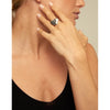 Sterling Silver Plated Large Heart Shaped Ring - ANI0700MTL00018-UNO de 50-Renee Taylor Gallery