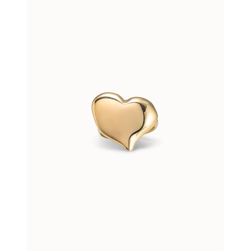 18K Gold Plated Large Heart Shaped Ring - ANI0700ORO00015-UNO de 50-Renee Taylor Gallery