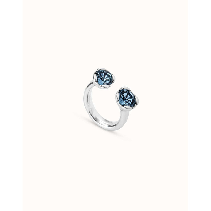 Aura Blue Silver Sterling Silver Plated Ring-UNO de 50-Renee Taylor Gallery