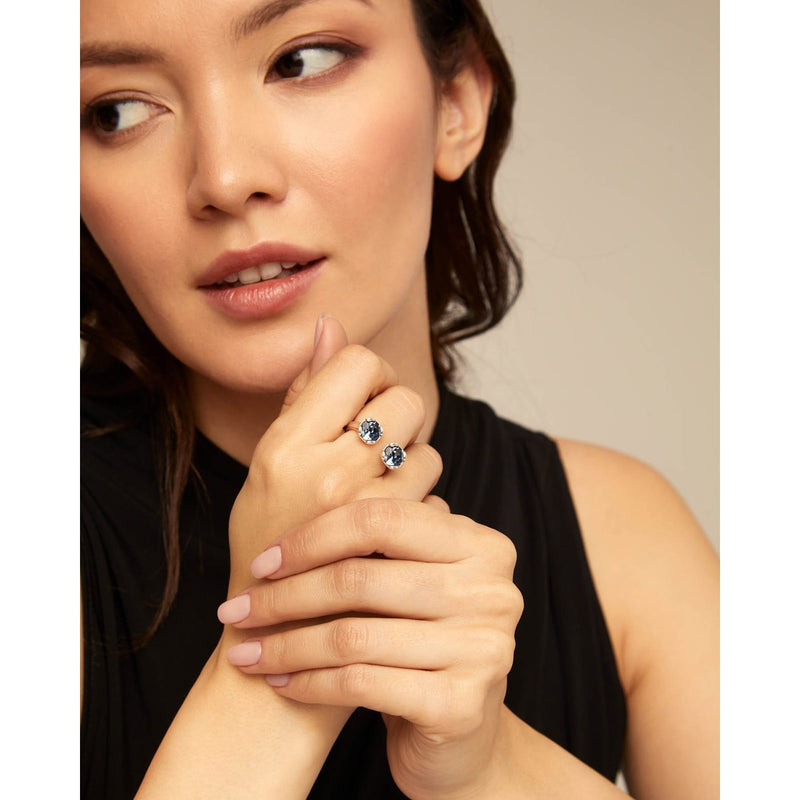 Aura Blue Silver Sterling Silver Plated Ring-UNO de 50-Renee Taylor Gallery