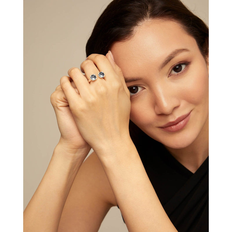 Aura Blue Silver Sterling Silver Plated Ring-UNO de 50-Renee Taylor Gallery
