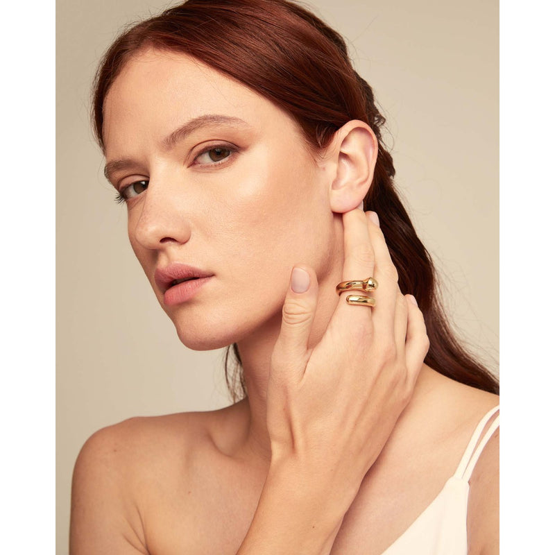 Comeback Gold 18K Gold Plated Ring - ANI0803ORO-UNO de 50-Renee Taylor Gallery