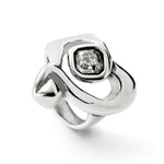 Sterling Silver Plated Ring with Large Heart and Central Clear Crystal - ANI0842CRSMTL-UNO de 50-Renee Taylor Gallery