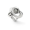 Sterling Silver Plated Ring with Large Heart and Central Clear Crystal - ANI0842CRSMTL-UNO de 50-Renee Taylor Gallery