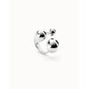 Sterling Silver Plated Ring with Three Bubble-Shaped Beads of Different Sizes - ANI0843MTL-UNO de 50-Renee Taylor Gallery