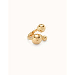 18K Gold Plated Ring with Three Bubble-Shaped Beads of Different Sizes - ANI0843ORO-UNO de 50-Renee Taylor Gallery
