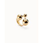 18K Gold Plated Ring with Three Bubble-Shaped Beads of Different Sizes - ANI0843ORO-UNO de 50-Renee Taylor Gallery