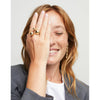 18K Gold Plated Ring with Three Bubble-Shaped Beads of Different Sizes - ANI0843ORO-UNO de 50-Renee Taylor Gallery