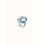Ser Deslumbrante Blue Oval Faceted Crystal Silver Plated Ring - ANI0850AZUMTL-UNO de 50-Renee Taylor Gallery