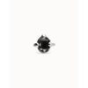 Ser Deslumbrante Oval Faceted Black Crystal Silver Plated Ring - ANI0850NGRMTL-UNO de 50-Renee Taylor Gallery