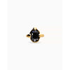 Ser Deslumbrante Oval Faceted Black Crystal Gold Plated Ring - ANI0850NGRORO-UNO de 50-Renee Taylor Gallery