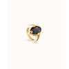 Ser Deslumbrante Oval Faceted Black Crystal Gold Plated Ring - ANI0850NGRORO-UNO de 50-Renee Taylor Gallery