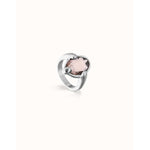 Ser Deslumbrante Pink Oval Faceted Crystal Silver Plated Ring - ANI0850RSAMTL-UNO de 50-Renee Taylor Gallery