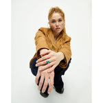 Ser Deslumbrante Green Oval Faceted Crystal Silver Plated Ring - ANI0850VRDMTL-UNO de 50-Renee Taylor Gallery