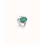 Ser Deslumbrante Green Oval Faceted Crystal Silver Plated Ring - ANI0850VRDMTL-UNO de 50-Renee Taylor Gallery
