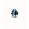 Ser Deslumbrante Blue Oval Faceted Crystal Large Silver Plated Ring - ANI0851AZUMTL-UNO de 50-Renee Taylor Gallery