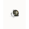 Ser Deslumbrante Grey Oval Faceted Crystal Large Silver Plated Ring - ANI0851GRSMTL-UNO de 50-Renee Taylor Gallery