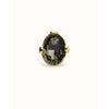 Ser Deslumbrante Oval Faceted Gray Crystal Large Gold Plated Ring - ANI0851GRSORO-UNO de 50-Renee Taylor Gallery