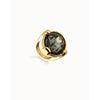 Ser Deslumbrante Oval Faceted Gray Crystal Large Gold Plated Ring - ANI0851GRSORO-UNO de 50-Renee Taylor Gallery