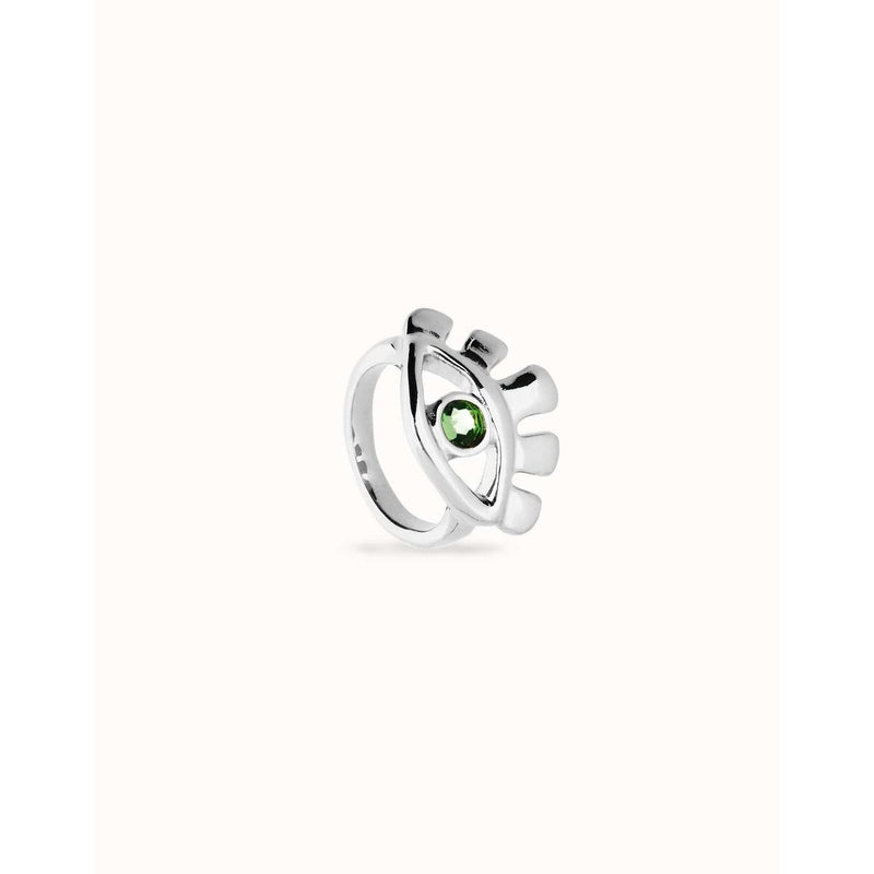 Ser Intuitiva Gold Ring with Faceted Green Crystal - ANI0855VRDMTL-UNO de 50-Renee Taylor Gallery