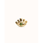 Ser Intuitiva Gold Eye-Shaped Ring with Faceted Green Crystal - ANI0855VRDORO-UNO de 50-Renee Taylor Gallery