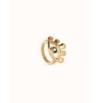 Ser Intuitiva Gold Eye-Shaped Ring with Faceted Green Crystal - ANI0855VRDORO-UNO de 50-Renee Taylor Gallery