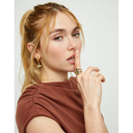 Ser Intuitiva Gold Eye-Shaped Ring with Faceted Green Crystal - ANI0855VRDORO-UNO de 50-Renee Taylor Gallery