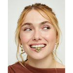 Ser Intuitiva Gold Eye-Shaped Ring with Faceted Green Crystal - ANI0855VRDORO-UNO de 50-Renee Taylor Gallery