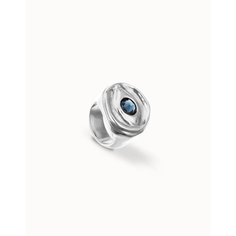 Ser Intuitiva Eye-Shaped Ring with Faceted Blue Crystal - ANI0856AZUMTL-UNO de 50-Renee Taylor Gallery