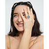 Ser Intuitiva Eye-Shaped Signet Ring with Faceted Green Crystal - ANI0856VRDMTL-UNO de 50-Renee Taylor Gallery