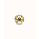 Ser Intuitiva Gold Eye-Shaped Signet Ring with Faceted Green Crystal - ANI0856VRDORO-UNO de 50-Renee Taylor Gallery