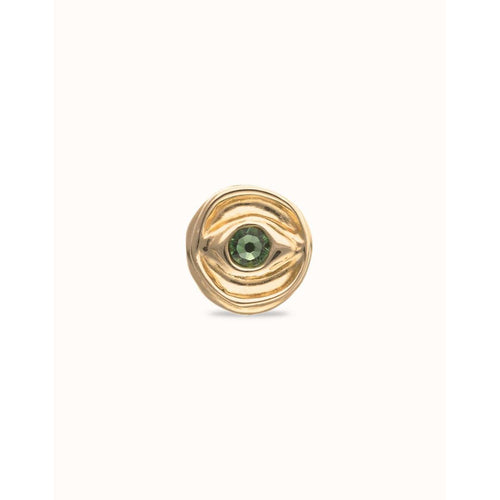 Ser Intuitiva Gold Eye-Shaped Signet Ring with Faceted Green Crystal - ANI0856VRDORO-UNO de 50-Renee Taylor Gallery