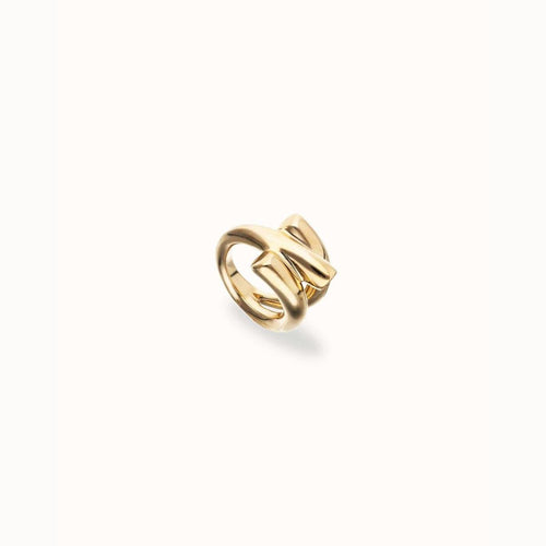 Golden Ring with Three Intertwined Organic Shapes - ANI0862ORO-UNO de 50-Renee Taylor Gallery