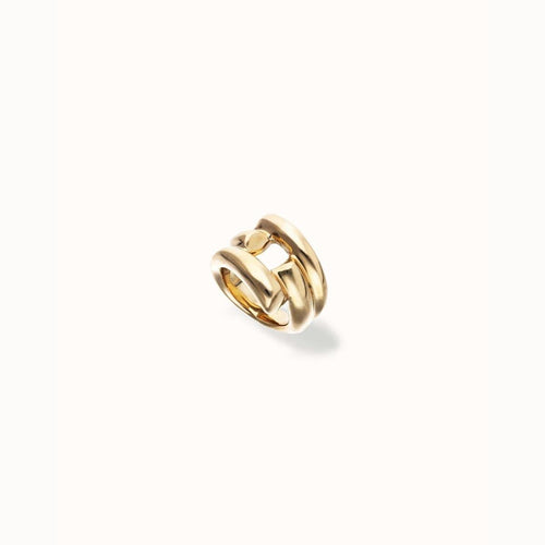 Golden Ring with Four Intertwined Organic Shapes - ANI0863ORO-UNO de 50-Renee Taylor Gallery