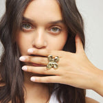 18k Gold Alloy Ring with the Shape of a Butterfly - ANI0870ORO000-UNO de 50-Renee Taylor Gallery